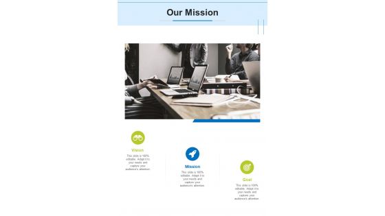 Our Mission Recruitment Proposal One Pager Sample Example Document