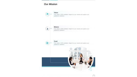 Our Mission Sales Consulting Proposal One Pager Sample Example Document