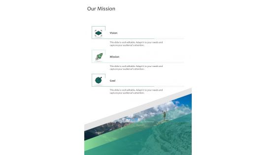 Our Mission Solar Rooftop Project Proposal One Pager Sample Example Document