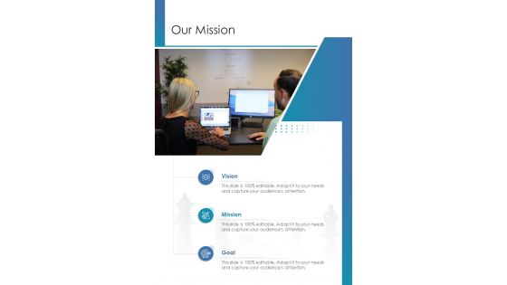 Our Mission Strategic HRM Outsourcing Proposal One Pager Sample Example Document