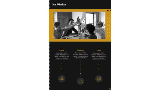Our Mission Videography Proposal One Pager Sample Example Document