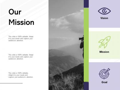 Our mission vision goal c845 ppt powerpoint presentation slides structure