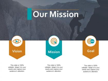 Our mission vision goal ppt powerpoint presentation visual aids deck
