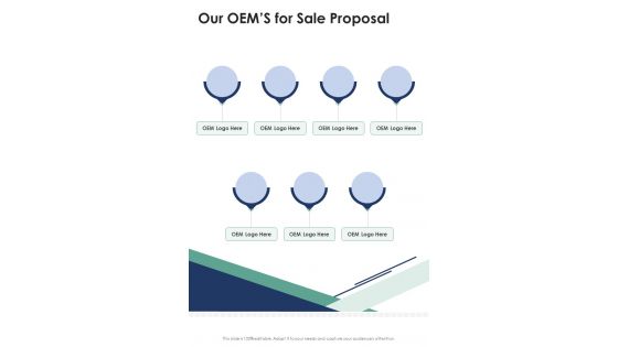Our Oems For Sale Proposal One Pager Sample Example Document