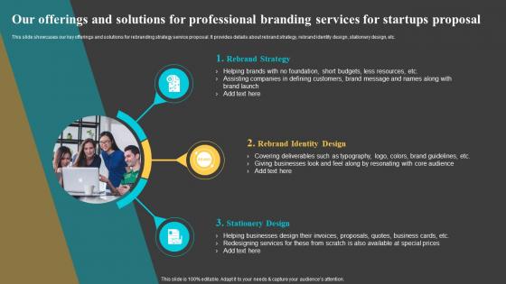 Our Offerings And Solutions For Professional Branding Services For Startups Proposal Ppt Themes
