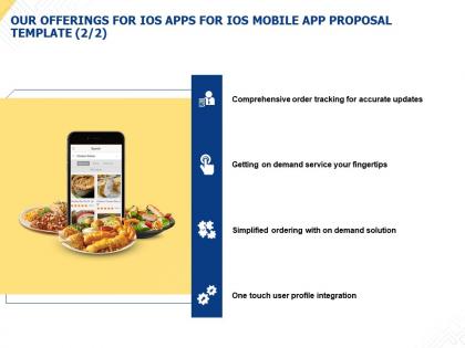 Our offerings for ios apps for ios mobile app proposal template ppt presentation tips