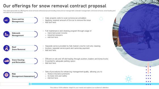 Our Offerings For Snow Removal Contract Residential Snow Removal Services Proposal