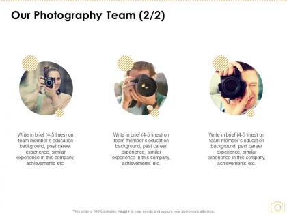 Our photography team introduction ppt powerpoint presentation infographics