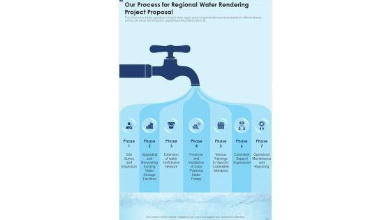 Our Process For Regional Water Rendering Project Proposal One Pager Sample Example Document