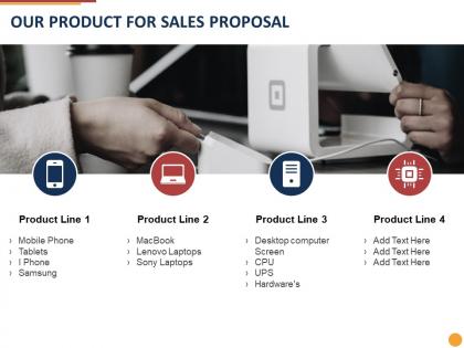 Our product for sales proposal ppt powerpoint presentation infographics outline