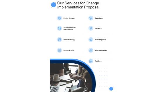 Our Services For Change Implementation Proposal One Pager Sample Example Document