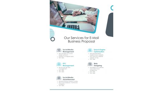 Our Services For E Mail Business Proposal One Pager Sample Example Document