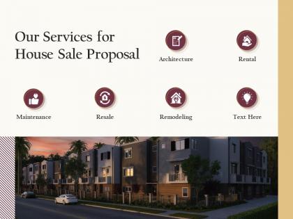 Our services for house sale proposal ppt powerpoint presentation visual aids deck