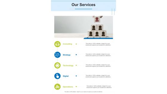 Our Services Recruitment Proposal One Pager Sample Example Document
