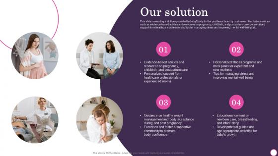 Our Solution Baby2body Investor Funding Elevator Pitch Deck