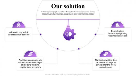 Our Solution Crowdz Investor Funding Elevator Pitch Deck