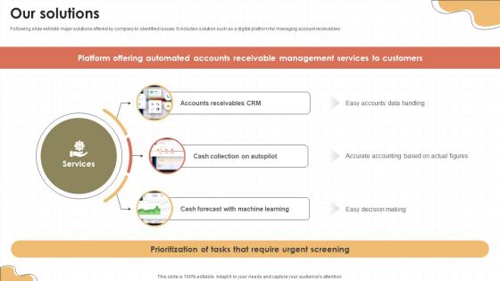 Our Solutions Accounts Receivable Management Investor Funding Elevator