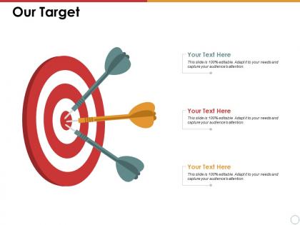 Our target with three arrows ppt summary slide portrait
