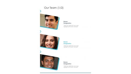 Our Team E Mail Business Proposal One Pager Sample Example Document