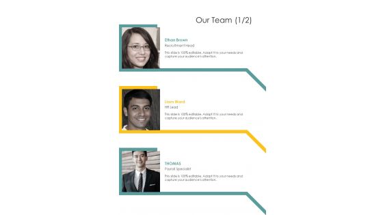 Our Team Employee Hiring Proposal One Pager Sample Example Document