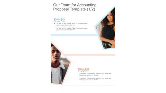 Our Team For Accounting Proposal Template One Pager Sample Example Document