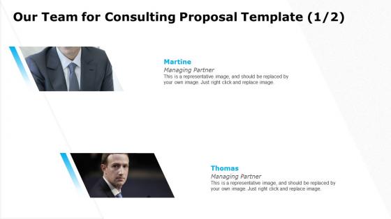 Our team for consulting proposal template martine ppt demonstration