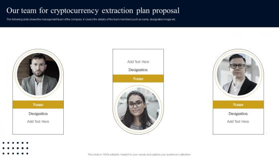 Our Team For Cryptocurrency Extraction Plan Proposal