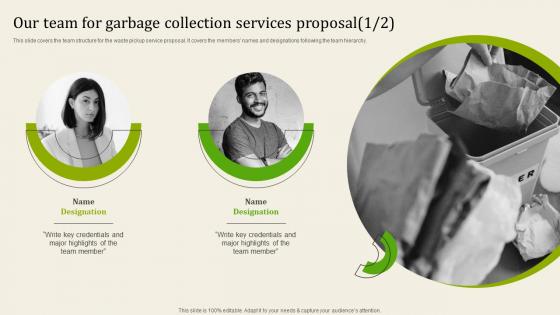 Our Team For Garbage Collection Services Proposal Ppt File Demonstration