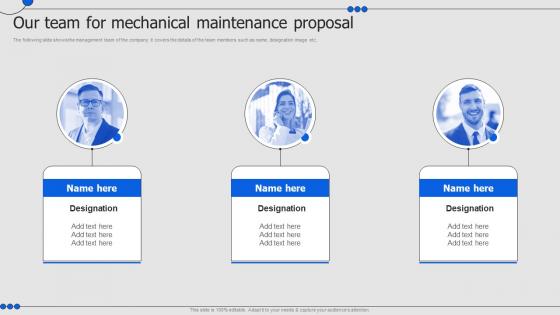 Our Team For Mechanical Maintenance Proposal Ppt Slides Format Ideas