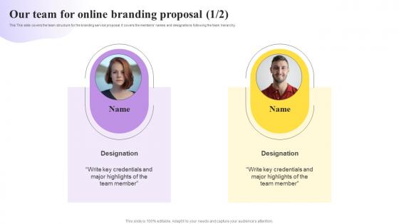 Our Team For Online Branding Proposal Ppt Show Graphics Download