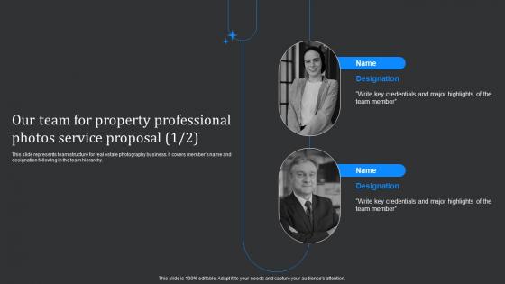 Our Team For Property Professional Photos Service Proposal Ppt Guidelines