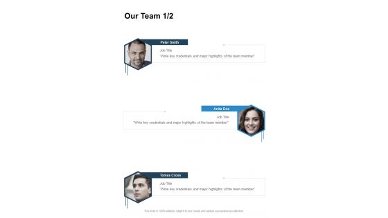 Our Team Research Proposal Template One Pager Sample Example Document