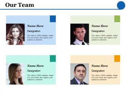 Our team teamwork introduction f441 ppt powerpoint presentation inspiration portfolio