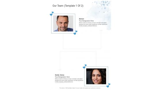 Our Team Template 1 Of 2 Wedding Photography Proposal One Pager Sample Example Document