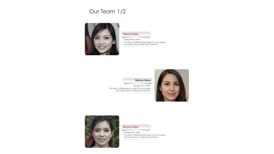 Our Team UX Proposal Template One Pager Sample Example Document