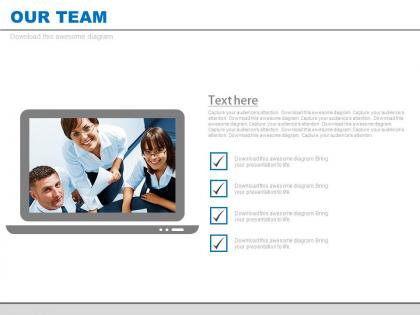 Our team video communication with checklist powerpoint slides