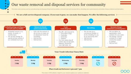 Our Waste Removal And Disposal Services For Community Solid Waste Collection Services Proposal