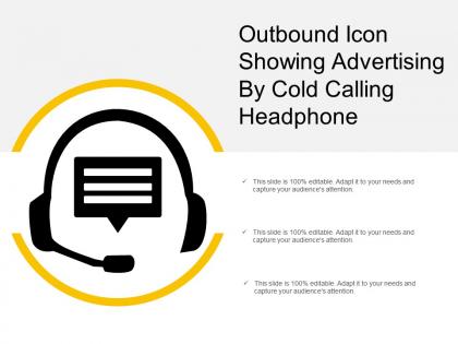 Outbound icon showing advertising by cold calling headphone