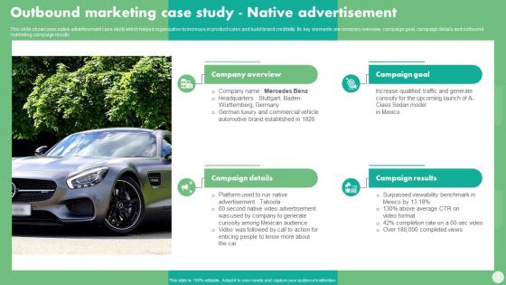 Outbound Marketing Case Study Native Advertisement Digital And Traditional Marketing Strategies MKT SS V