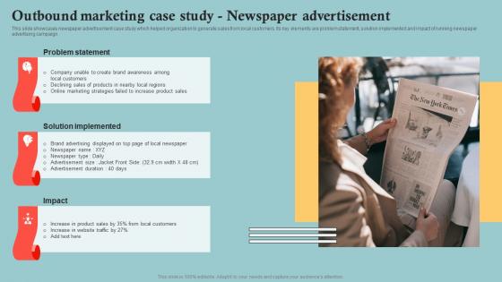 Outbound Marketing Case Study Newspaper Outbound Marketing Plan To Increase Company MKT SS V