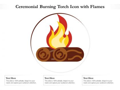 Outdoor fire wood icon with flames
