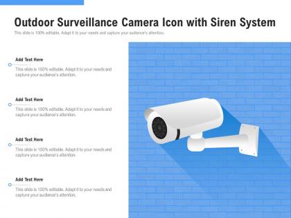 Outdoor surveillance camera icon with siren system