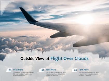 Outside view of flight over clouds