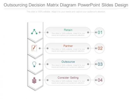Outsourcing decision matrix diagram powerpoint slides design
