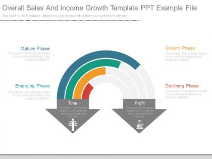 Overall sales and income growth template ppt example file