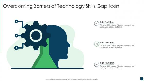 Overcoming barriers of technology skills gap icon