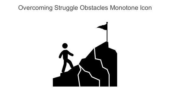 Overcoming Struggle Obstacles Monotone Icon In Powerpoint Pptx Png And Editable Eps Format