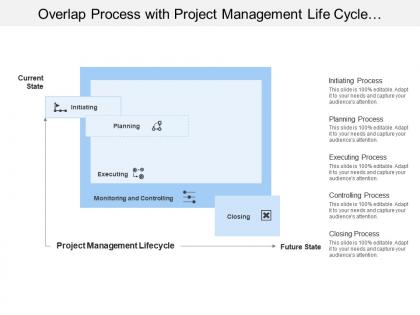 Overlap process with project management life cycle with execution and controlling phase