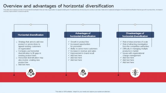 Overview And Advantages Of Horizontal Diversification In Business To Expand Strategy SS V