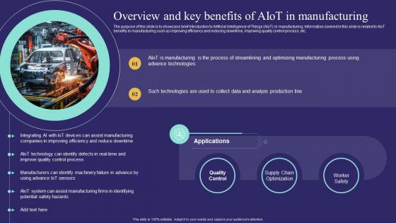 Overview And Key Benefits Of Aiot In Manufacturing Unlocking Potential Of Aiot IoT SS